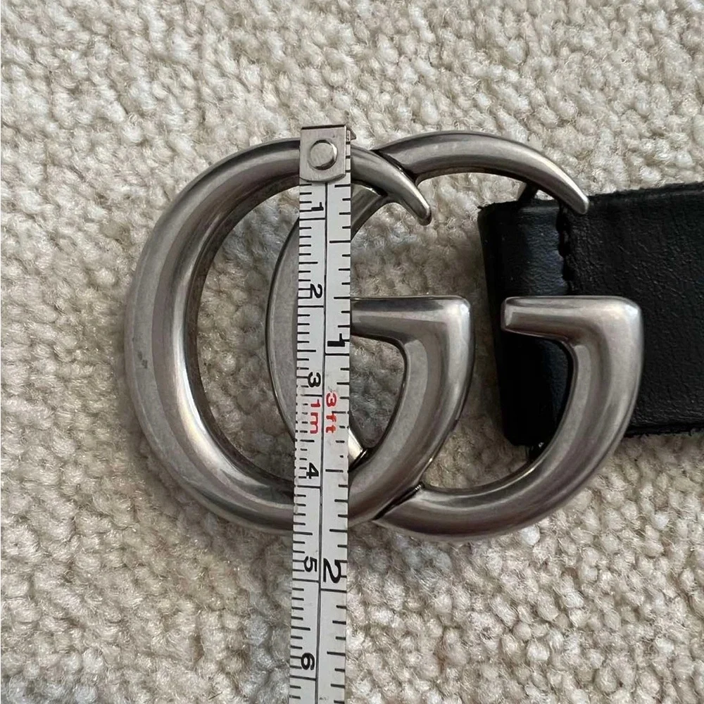 Gucci GG Marmont Mens black leather belt 💯 Authentic - Picture 2 of 9